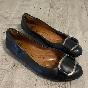 Sofft Bonelle Black Leather Classic Flats Size 6